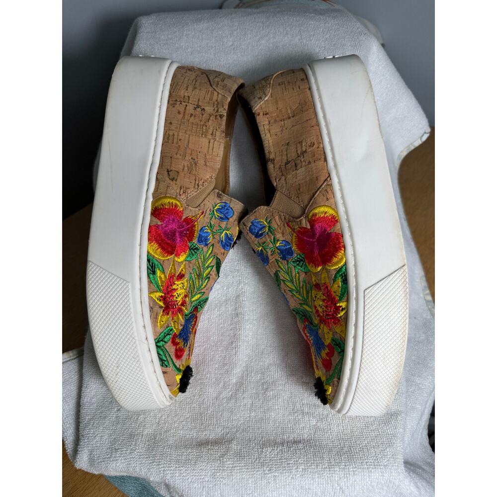 SCHUTZ Fleurita Platform Sunflower Graffiti Slides Womens 7.5B Boho Tropical - Picture 7 of 9